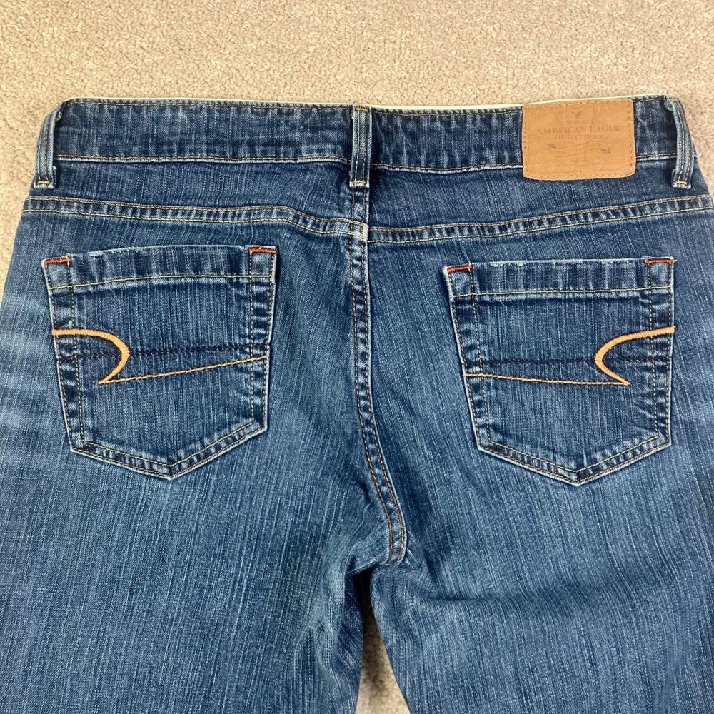 American Eagle Hipster Y2K Bootcut Jeans Women's 10 Reg Blue Denim Stretch - Picture 9 of 10